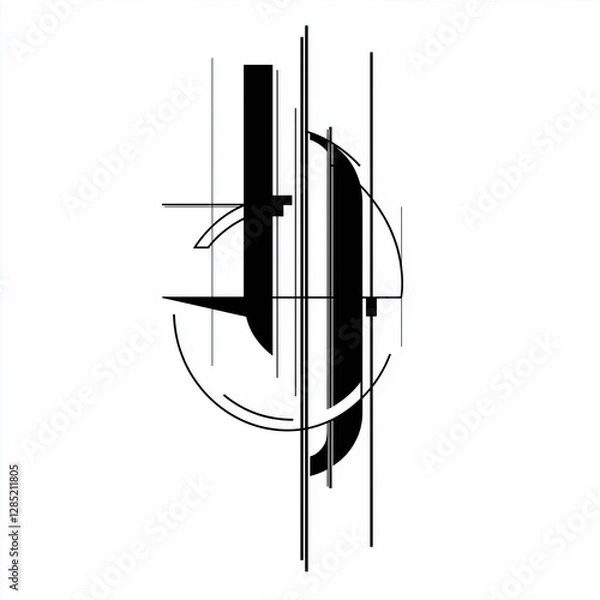 Fototapeta Abstract Linear  Symmetric Geometry
