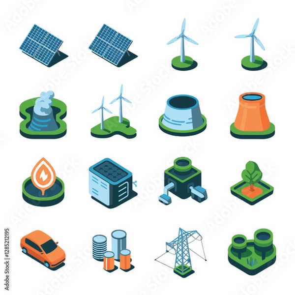 Obraz 2d vector environment Collection Solar Panel icon Symbolizing clean and renewable solar energy.