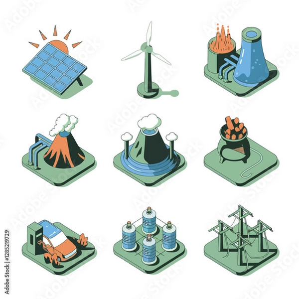 Obraz 2d vector environment Collection Solar Panel icon Symbolizing clean and renewable solar energy.