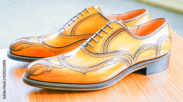 Obraz pair of brown leather shoes