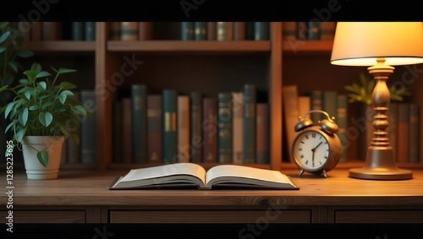 Obraz book clock table