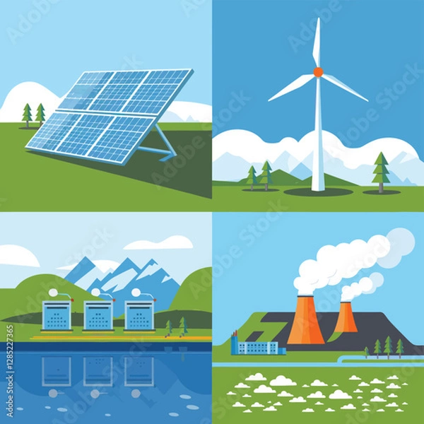 Obraz 2d vector environment Collection Solar Panel icon Symbolizing clean and renewable solar energy.