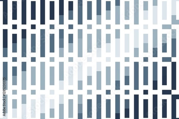 Fototapeta Vertical pixel pattern in blue and navy soft tones, forming a gradient bar grid with an abstract digital effect. Modern structured design