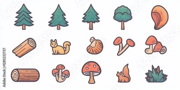 Obraz Forest Icons Set