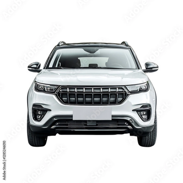 Fototapeta High Performance Silver SUV Isolated on Transparent Background