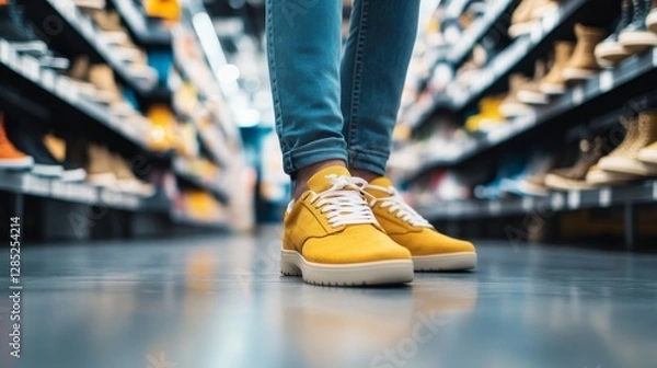 Fototapeta Foot health with proper footwear choice. Featuring support and protection