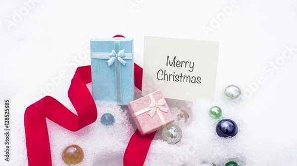 Fototapeta Gift boxes, paper, Word on paper, text on paper sticker, note, w