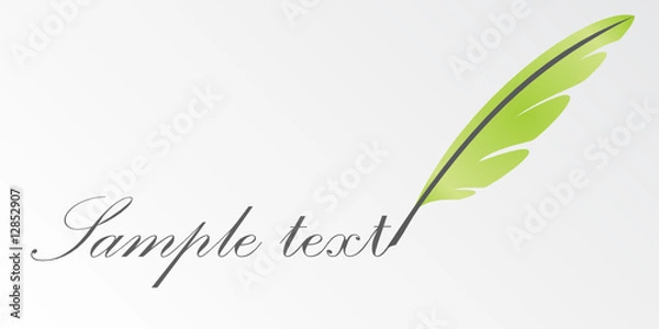Obraz Green vector feather writing