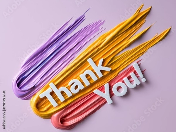 Obraz Artistic Strokes of Gratitude Acknowledgment of Thank You in Vivid Colors and Painted Textures