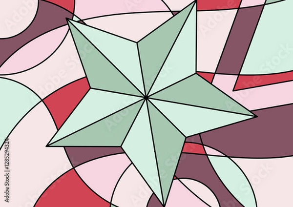 Obraz Geometric candy color five point star background