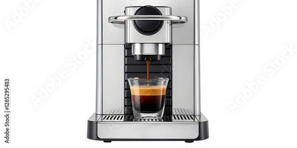 Fototapeta Silver Brew: The Elegance and Precision of Espresso Making
