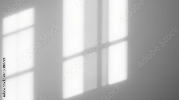 Obraz Empty room architecture features a window in a window design, with light reflecting off the glass interior wall
