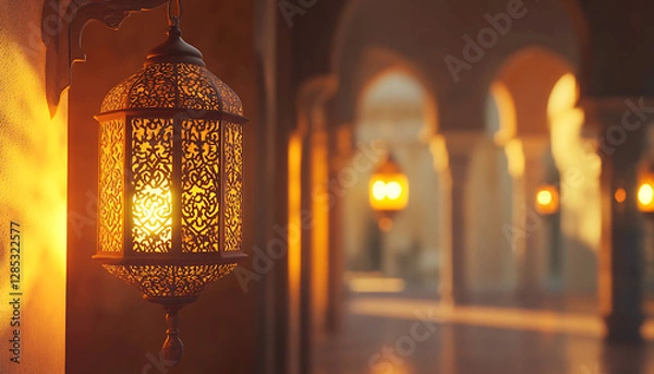 Fototapeta Arabic lantern in the sunset