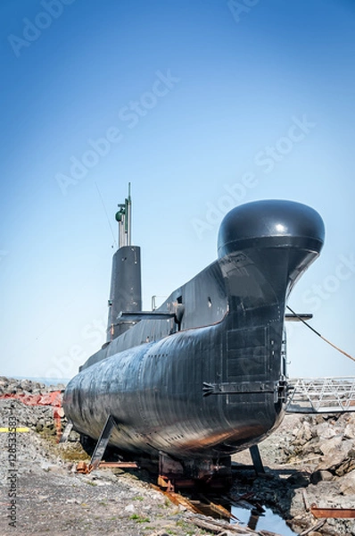 Obraz ancient  submarine anchored