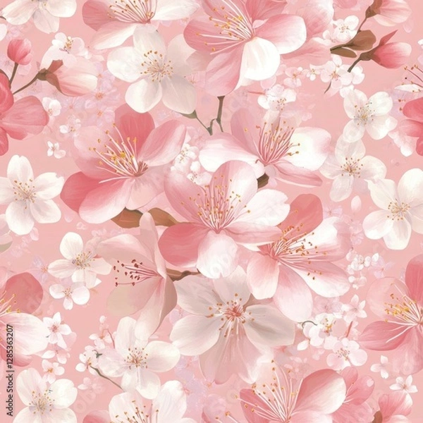Fototapeta Spring Blossoms Seamless Pattern