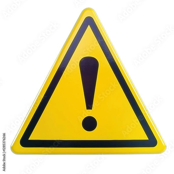 Fototapeta Isolated Clean Yellow Warning Triangle