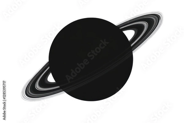 Obraz Isolated Detailed Saturn Planet with Complex Rings Illustration