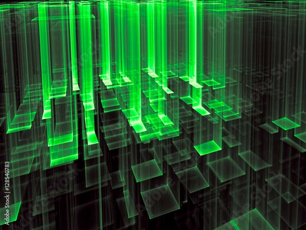 Fototapeta Abstract glass tech background - digitally generated image