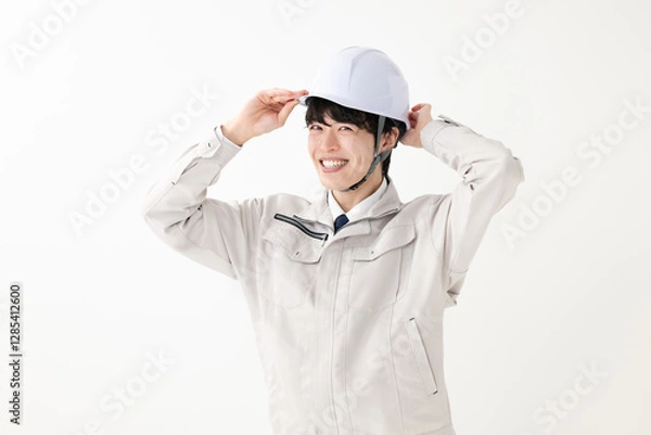 Fototapeta 作業服を着た男性　ヘルメット　作業員