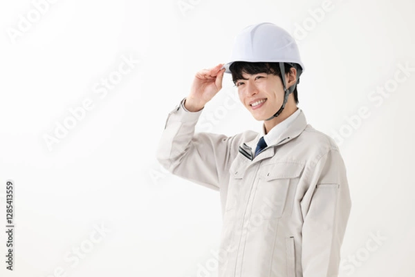 Fototapeta 作業服を着た男性　ヘルメット　作業員