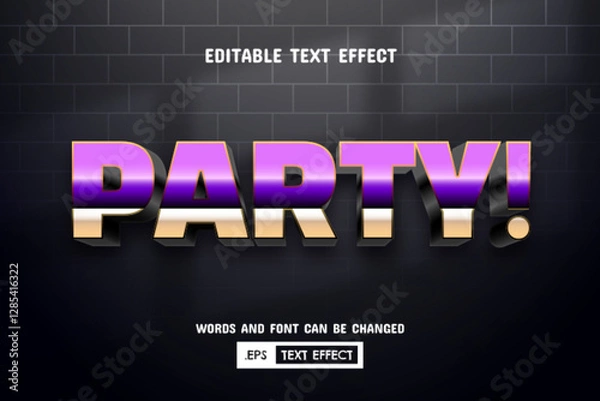 Obraz Party text - editable 3d text effect