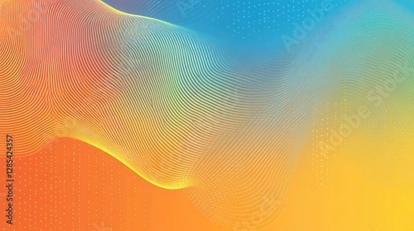Fototapeta Abstract Wave Pattern Orange Blue Hues