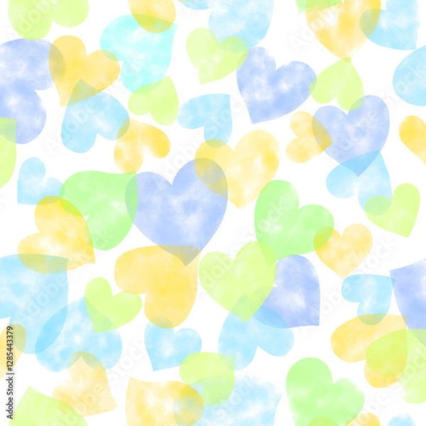 Fototapeta A textured pattern of overlapping transparent hearts,