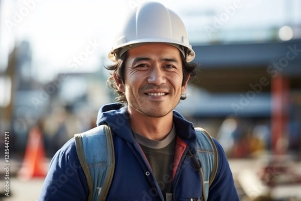 Fototapeta 建築現場　ヘルメット　男性