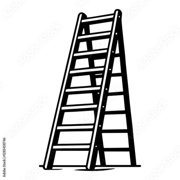 Fototapeta Simple Vector Icon of a Ladder – Logo Design Illustration