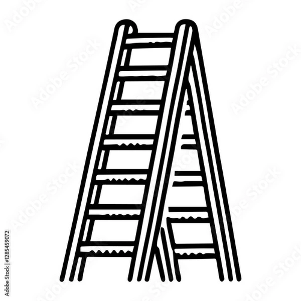 Fototapeta Simple Vector Icon of a Ladder – Logo Design Illustration