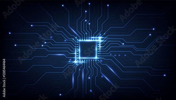 Fototapeta Circuit board. Technology background. Central Computer Processors CPU concept. Motherboard digital chip.