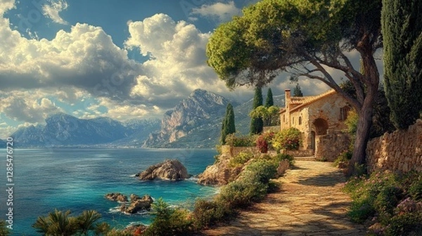 Obraz Elegant Mediterranean Spring Landscape 