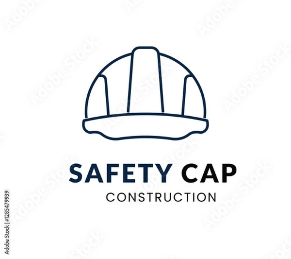Fototapeta Safety Cap line Icon Set . Construction Item . Vector Illustration