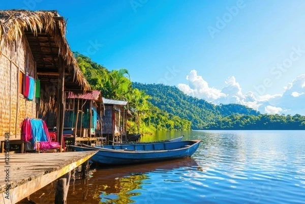 Obraz Trekking through the Amazon Rainforest to meet indigenous tribes with centuries-old customs.