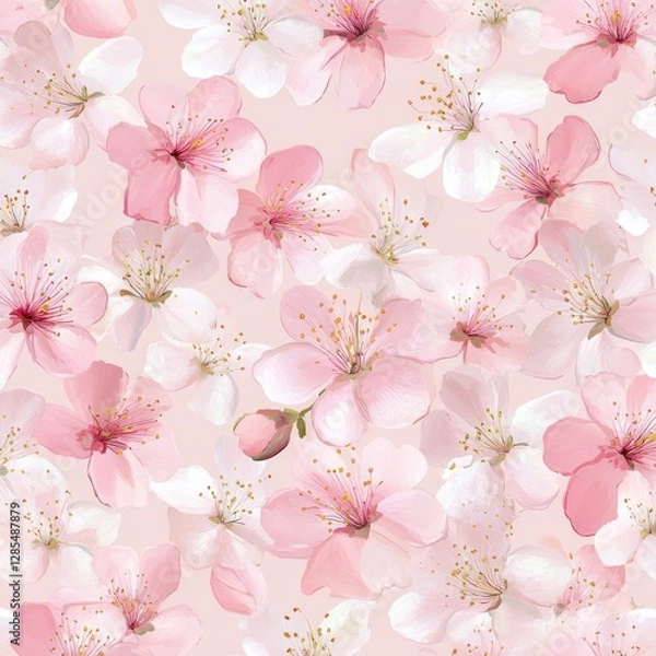 Fototapeta Spring Flowers Pattern Background