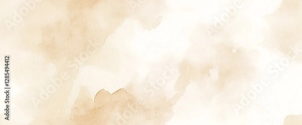 Fototapeta Abstract Beige watercolor seamless background, Brush stroked painting pastel warm color, Hand drawn vector texture