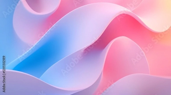 Fototapeta A pastel blue and pink background with soft geometric shapes for an abstract design