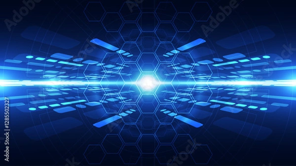 Fototapeta Abstract technology background with hexagons. Vector illustration for your design.
