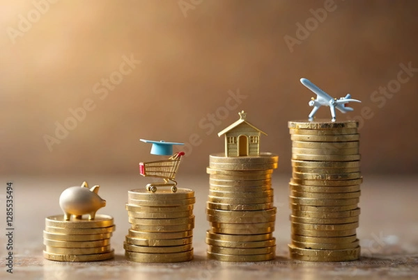 Obraz coins and graph