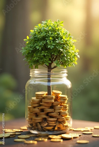 Obraz money tree in a pot