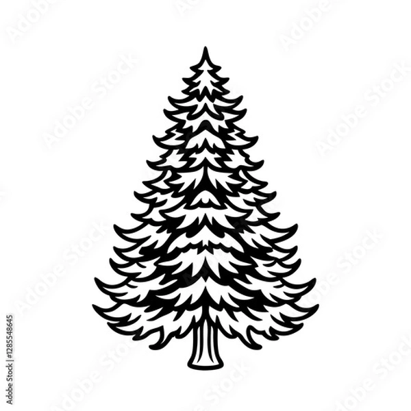Fototapeta arborvitae tree line art vector