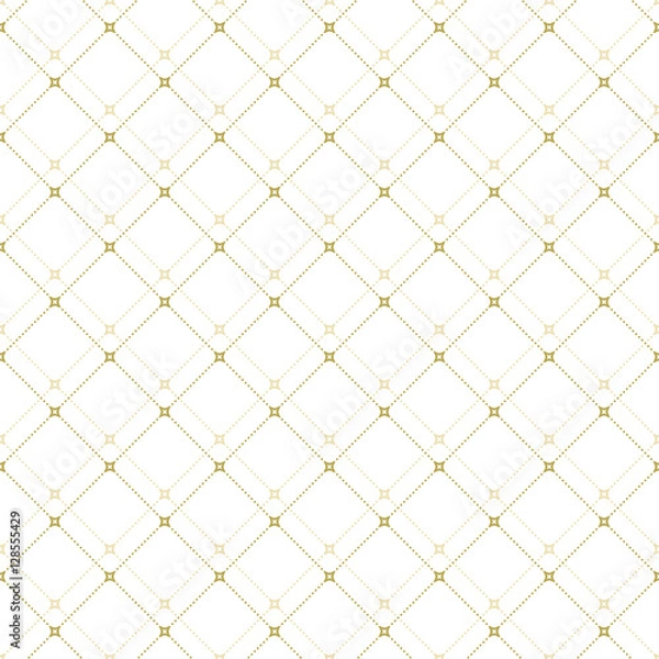 Fototapeta Geometric repeating pattern. Seamless abstract modern texture for wallpapers and backgrounds. Golden and white pattern