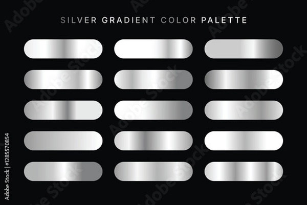 Fototapeta Silver Gradient Color Palette Collection