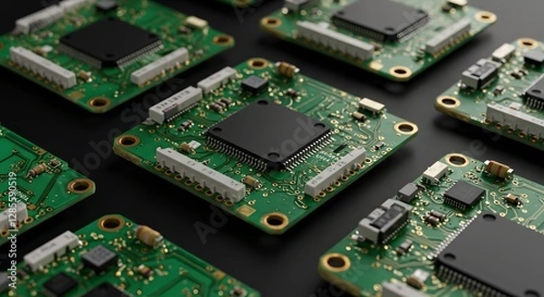 Fototapeta Green Circuit Boards Microchip Technology Electronic Components Computer Hardware