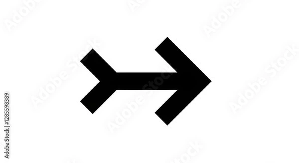 Fototapeta Bold Black Arrowhead Right Navigation Interface Graphic Symbol