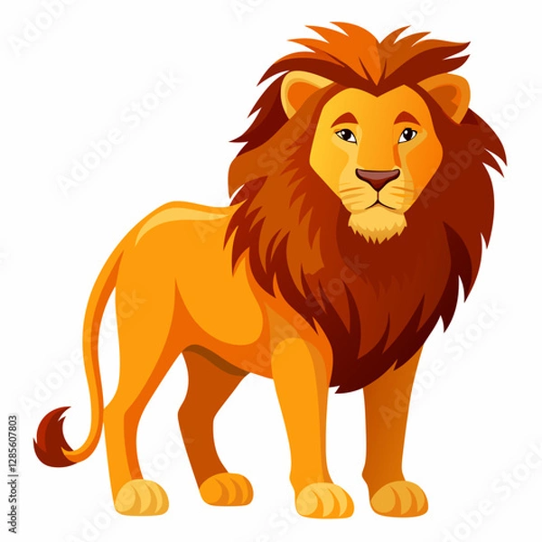 Obraz African Lion Vector Art on White Background