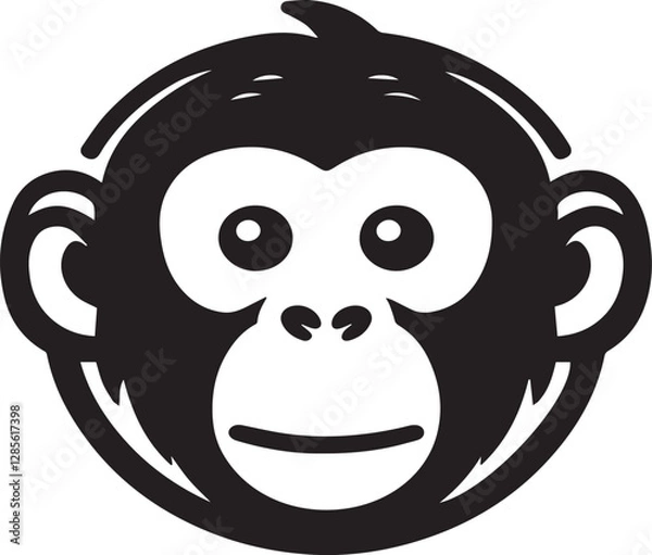 Fototapeta A simple Bonobo vector style with white background