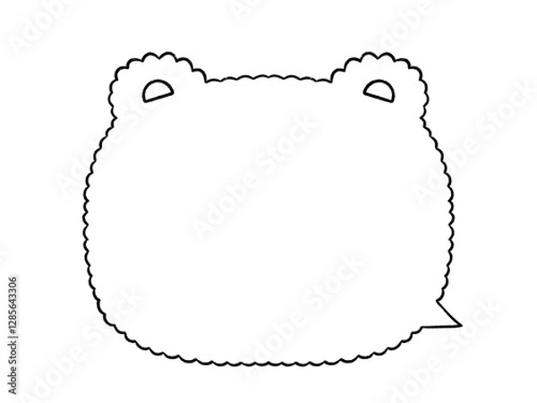 Obraz 白黒　フワフワくまの吹き出し