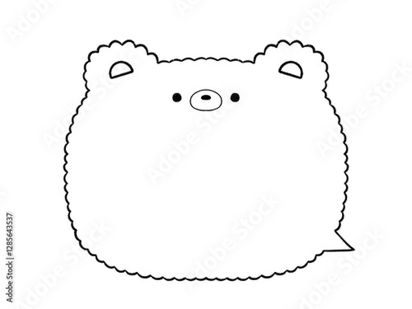 Obraz 白黒　かわいいフワフワくまの吹き出し