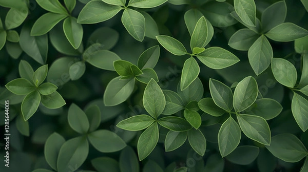 Fototapeta Lush Green Leaf Pattern, Textured Nature Background with Soft Lighting

